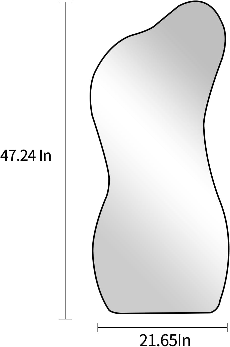 Large Irregular Unique Shaped Mirror, Big Asymmetrical Wall Mirror,