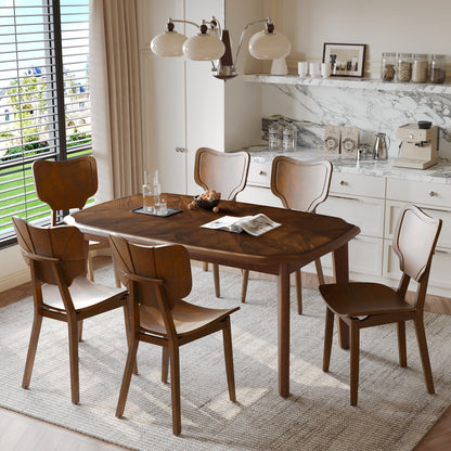 Vintage-Style Solid Wood Dining Table Set with Classic Dining Chairs for Home