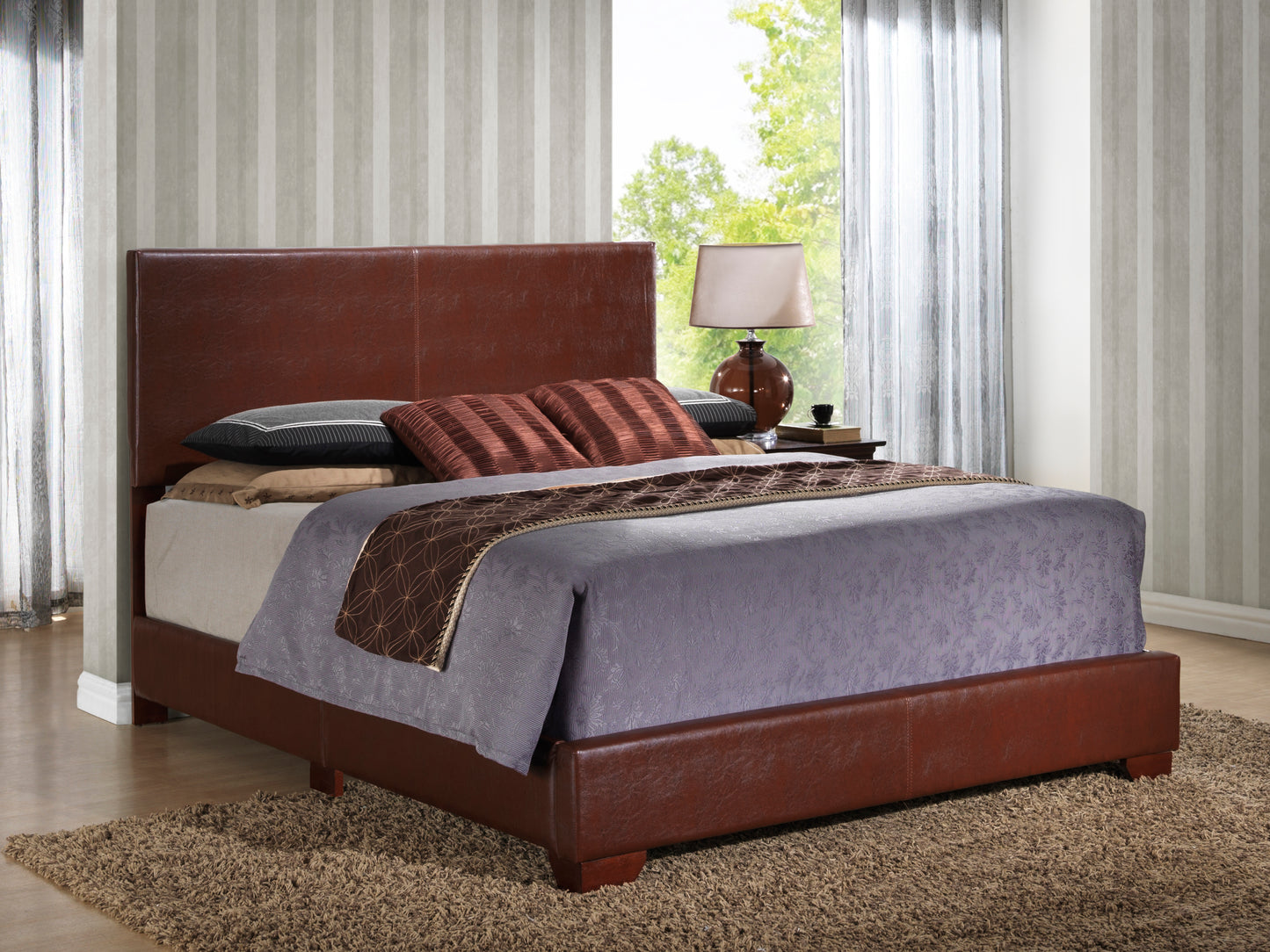 Aaron G1855-QB-UP Queen  Bed , LIGHT BROWN