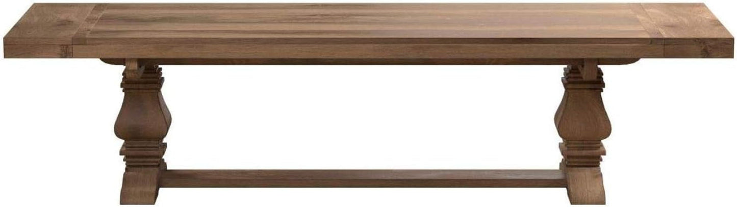 Florence Farmhouse Rectuangular 126-Inch Double Pedestal Wood Plank