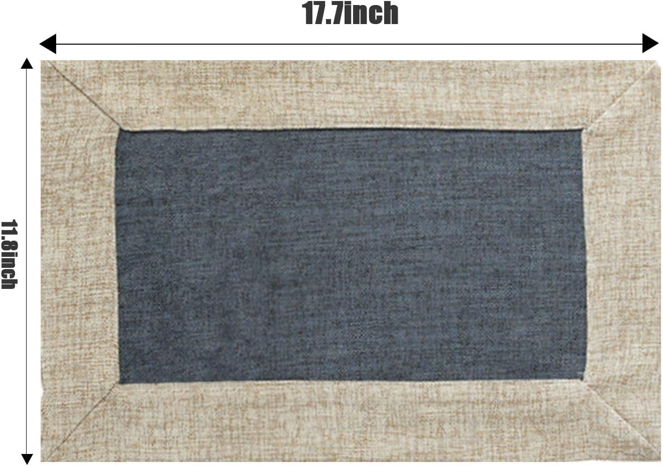 Placemats Green Cotton Linen Dining Kitchen Table Mats Set of 4 Non Slip Washable Soft Premium Coffee Mats Rectangular 11.8X17.7 Inch for Home Party Wedding Decorations Everyday Use