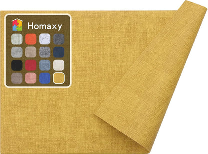 Homaxy Faux Leather Heat Resistant Placemats for Dining Table Set of 6, Waterproof Wipeable Washable PU Table Mats, Easy to Clean Anti-Slip Place Mats, 11.8" X 17", Beige