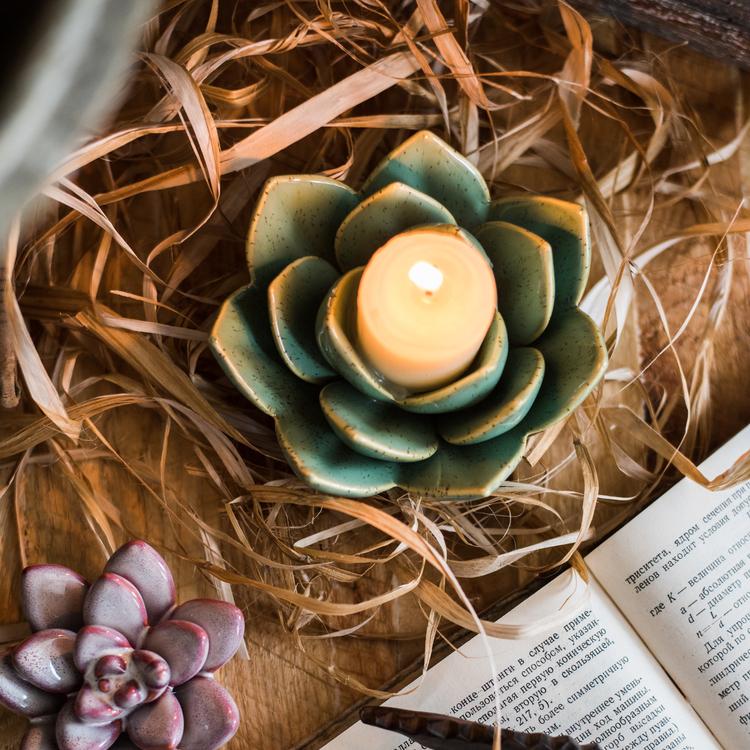 Ceramic Floral Candle Holder