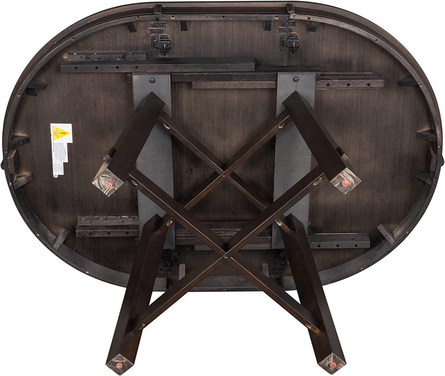 Espresso Extendable Farmhouse round Wood Table