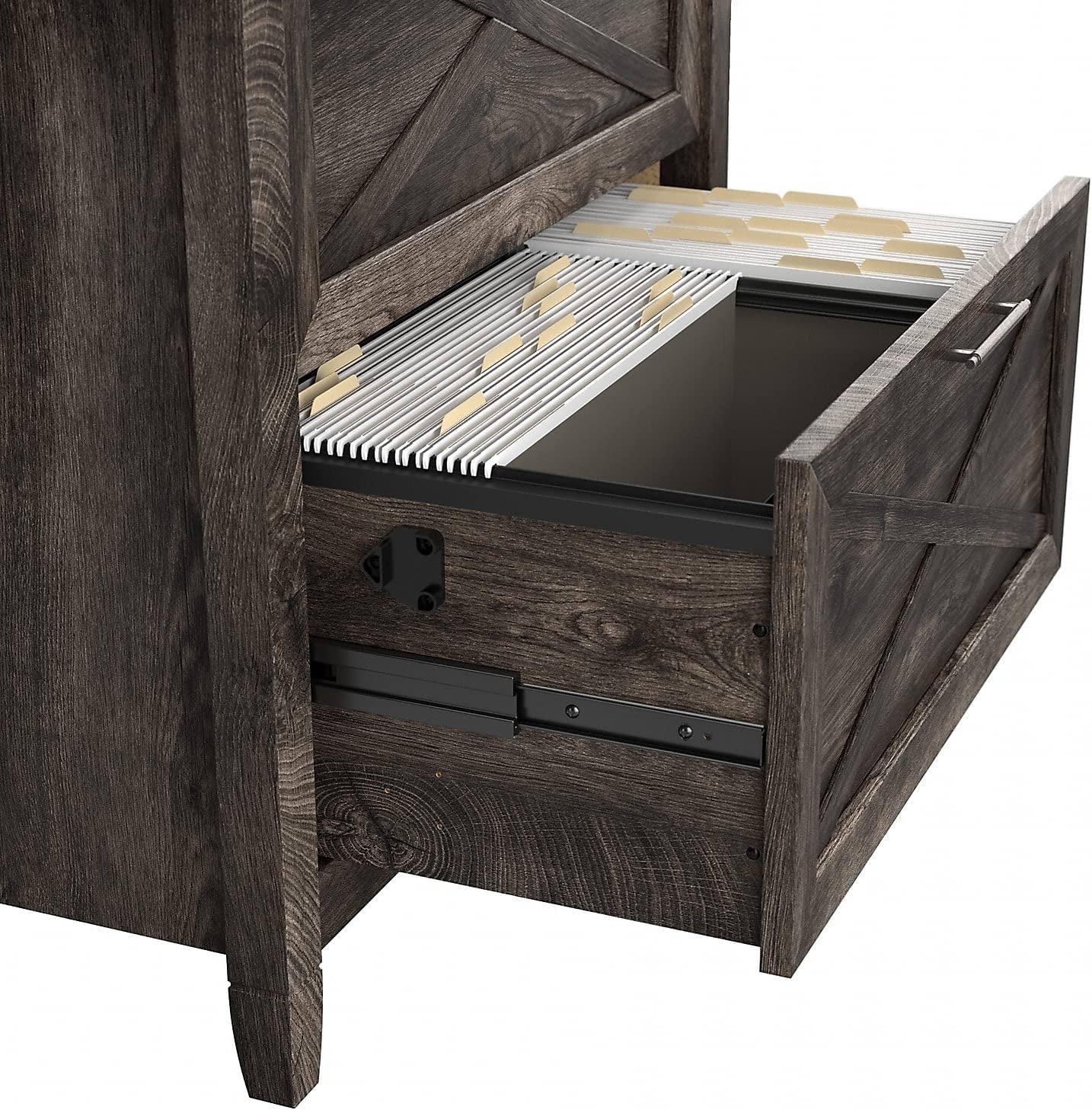 Key West L-Shaped Desk with Mobile File Cabinet for Home Office Workspace