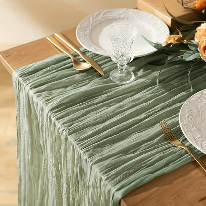 Elegant Boho Gauze Table Runner for Rustic Decor