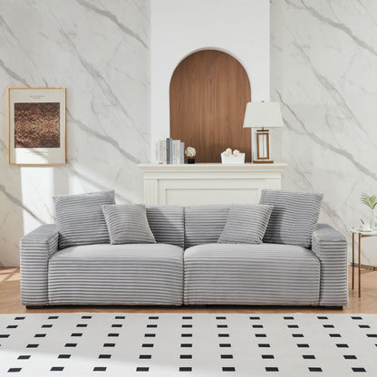 104.72-inch 4-seat large sofa with 4 throw pillows, living room sofa