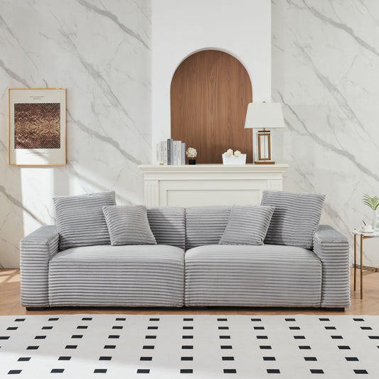 104.72-inch 4-seat large sofa with 4 throw pillows, living room sofa