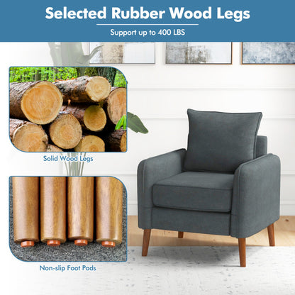 Fabric Upholstered Sofa Chair with Removable Back and Seat Cushions