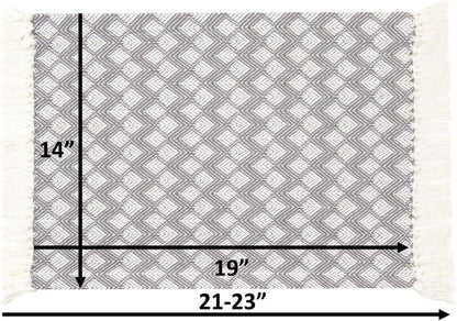 Placemats Set of 4, Woven Cloth Placemat Set, 14X19 In, Gray Boho Place Mats for Kitchen or Dining Table, Washable Cotton Table Mats