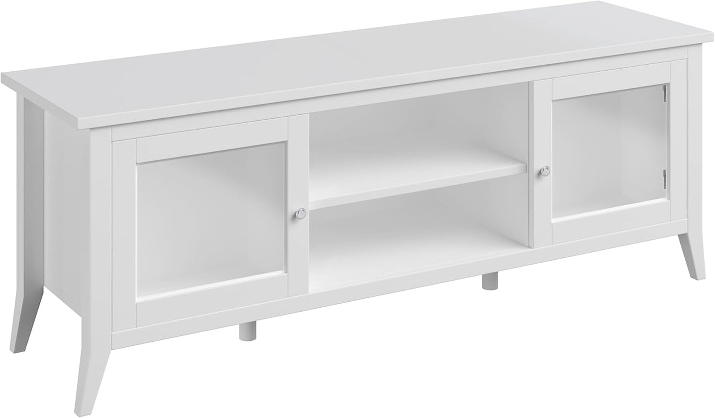TV Stand - 55-Inch Storage Cabinet with 2 Cubbies and 2 Shelves -