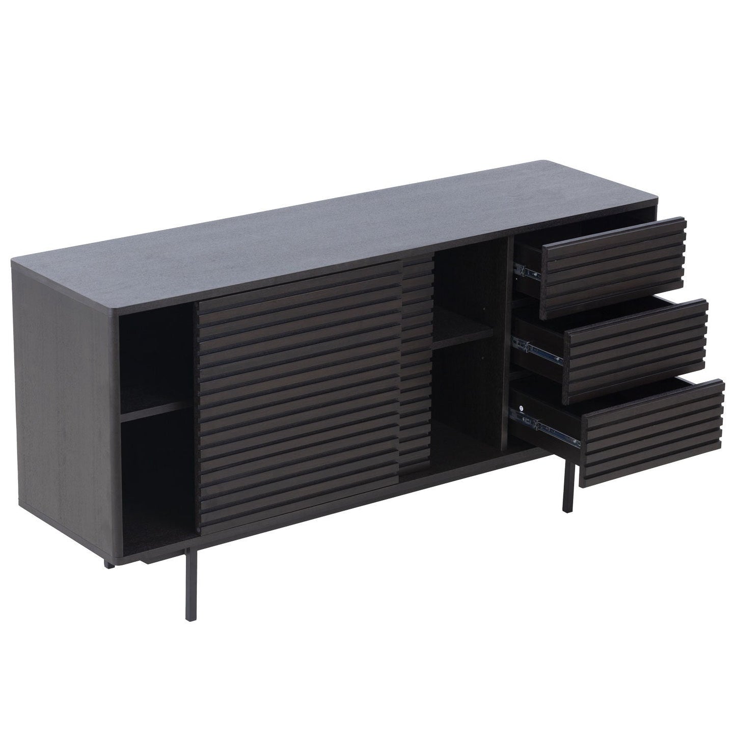 COMBO Mid Century Sideboard Buffet Table and TV Stand with Storage for Living Room