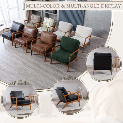 Modern Black Accent Chair with Thick Cushion