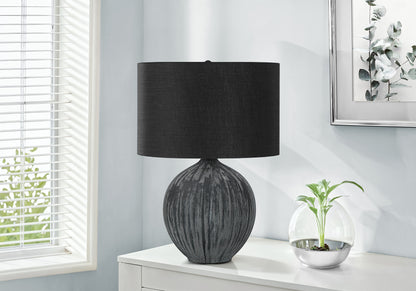 Lighting, 23'h, Table Lamp, Black Ceramic, Black Shade, Contemporary