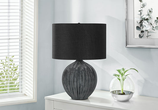 Lighting, 23'h, Table Lamp, Black Ceramic, Black Shade, Contemporary