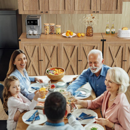 Farmhouse Sideboard Buffet Cabinet with Storage with 4 Doors, 55''