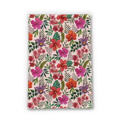 Pink Tropical Flower Tea Towel