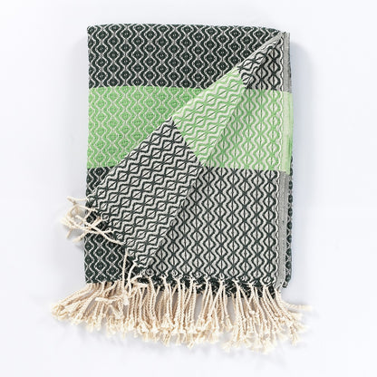 Caria Cotton Throw Blanket, Hand-Loomed
