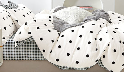 Clark Black and White Polka Dots 100% Cotton Comforter Set