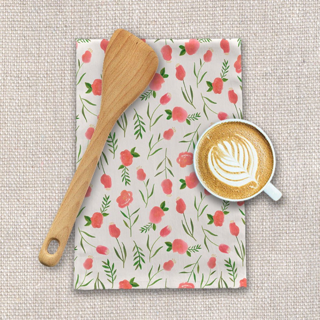 Spring Watercolor Tea Towel