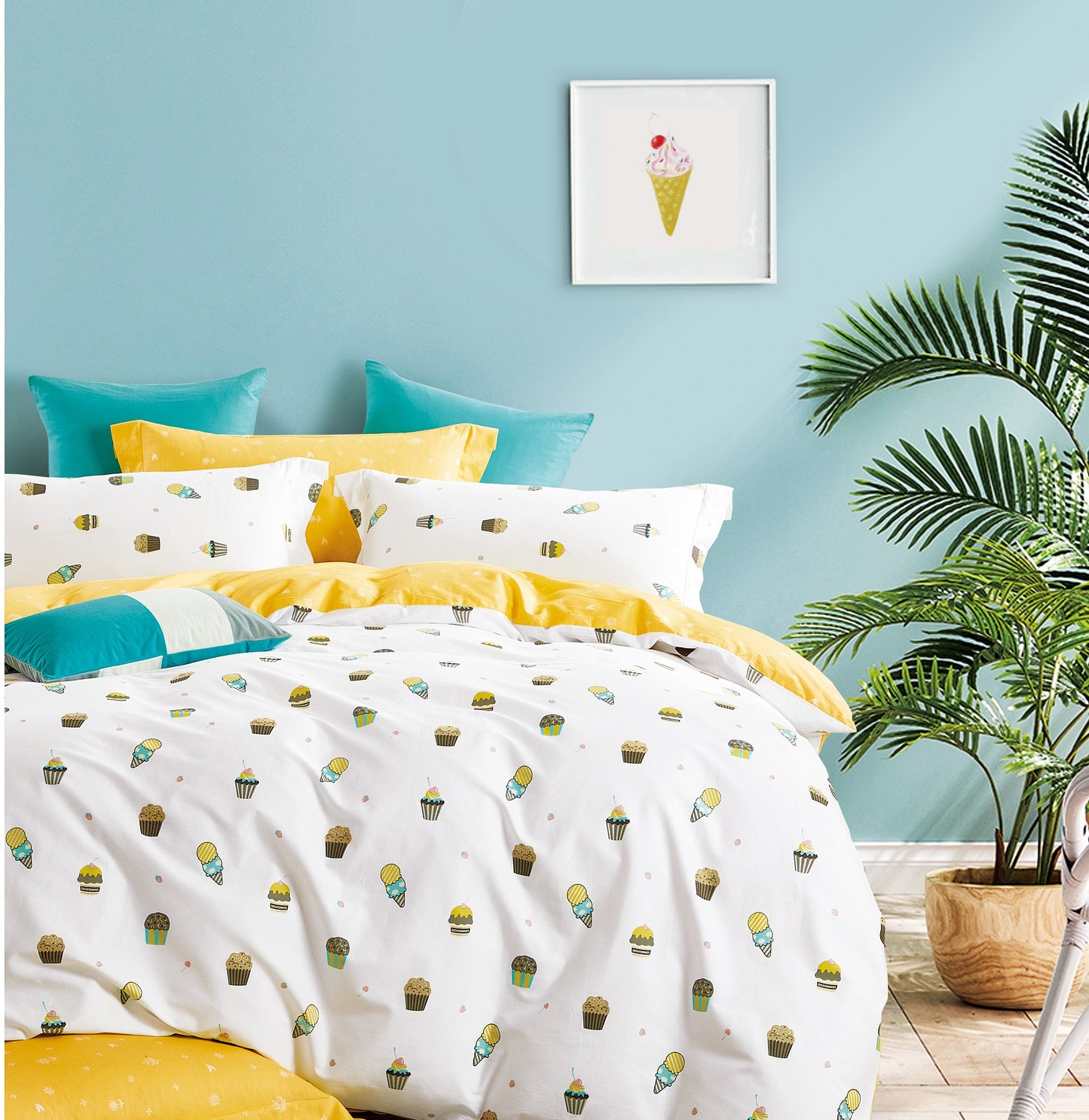 Maride 100% Cotton Twill Cupcake and Ice cream comforter set