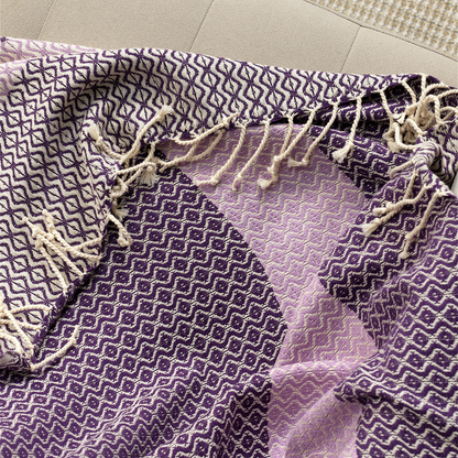 Caria Cotton Throw Blanket, Hand-Loomed