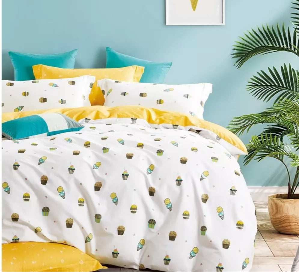 Maride 100% Cotton Twill Cupcake and Ice cream comforter set