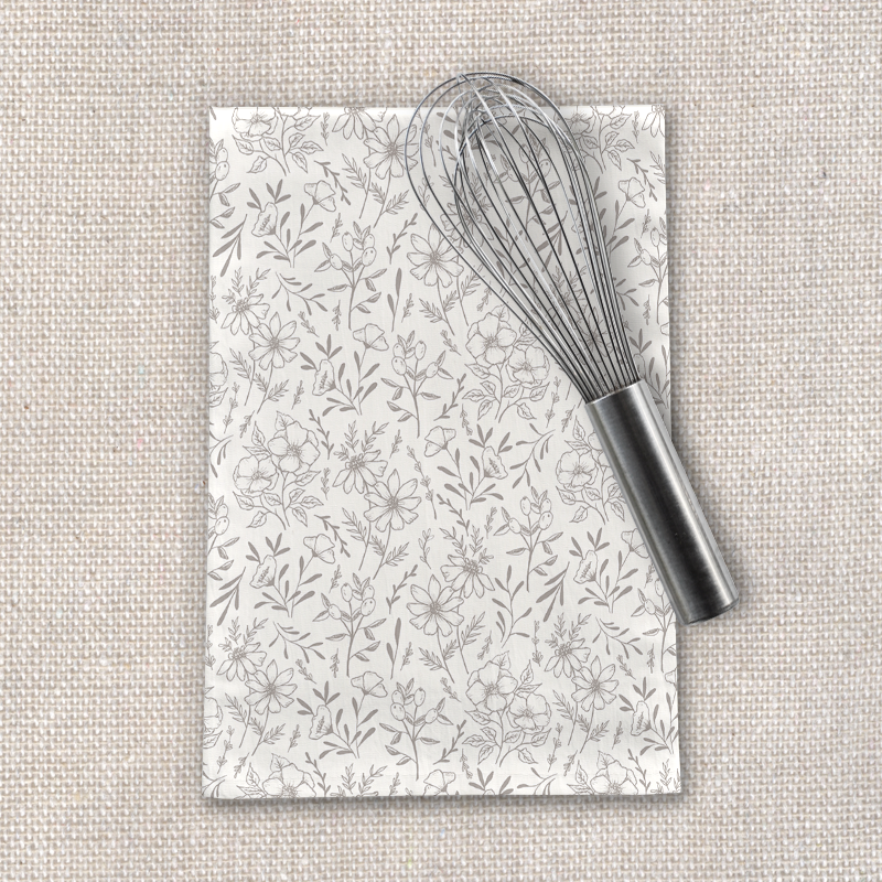 Ivory Flower Tea Towel