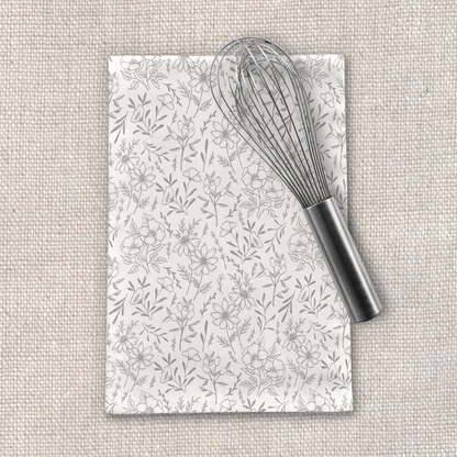 Ivory Flower Tea Towel