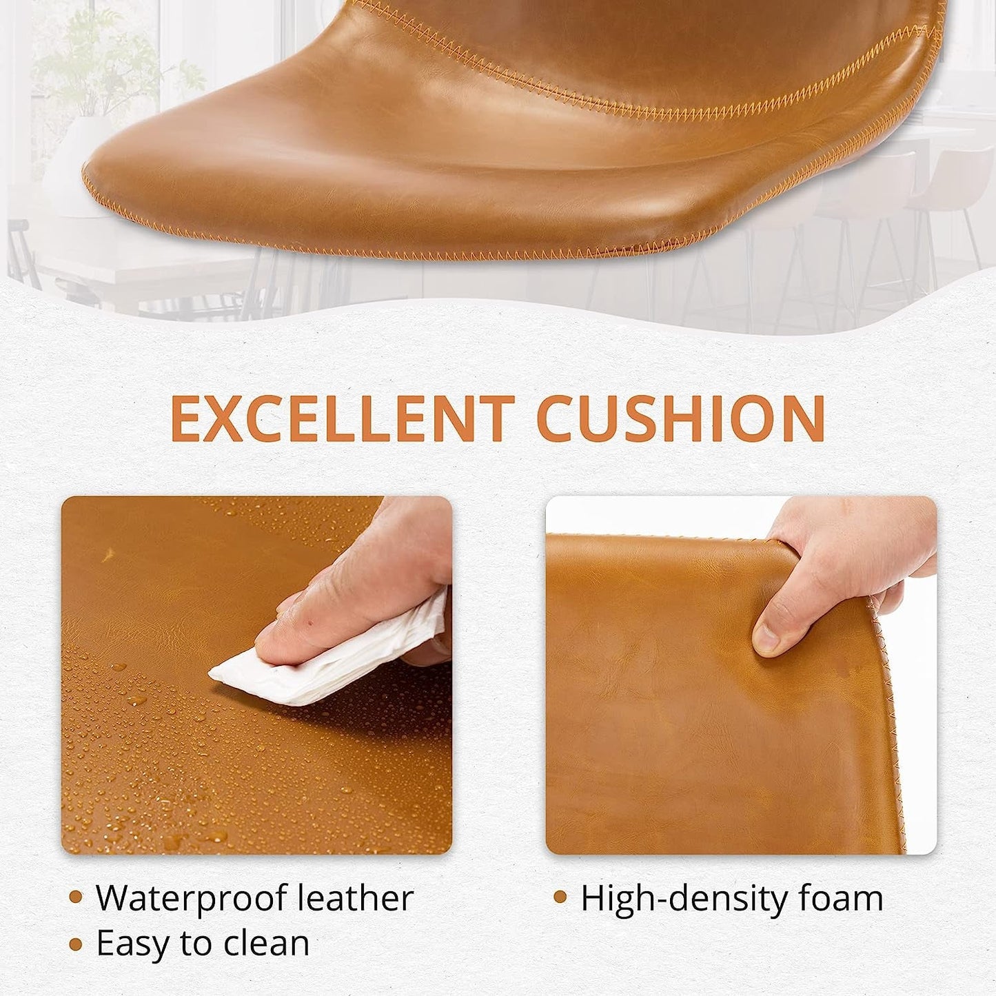 Alexander Industrial Faux Leather Bar Stools (Set/4)