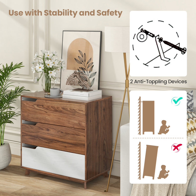 Rustic Farmhouse Wooden Storage Dresser for Bedroom Living Room