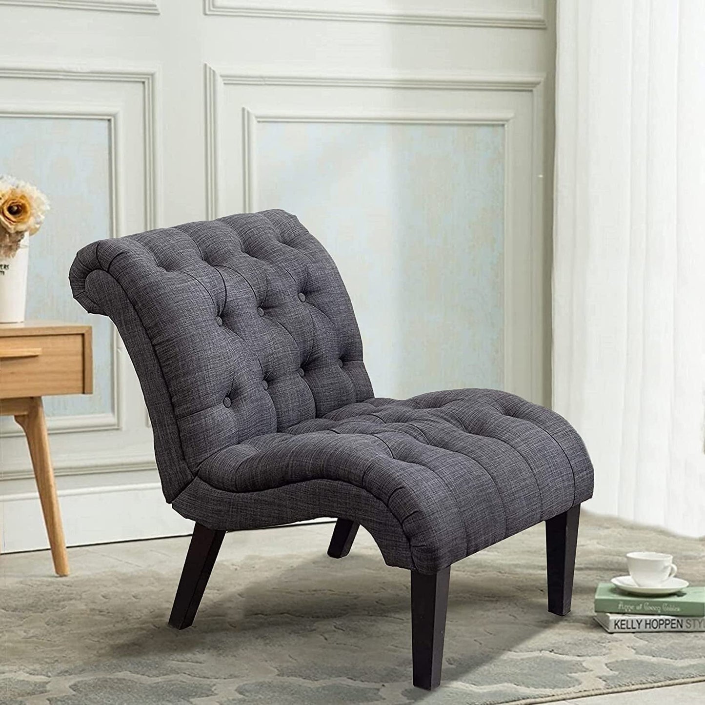 Button Tufted Slipper Chair for Any Room