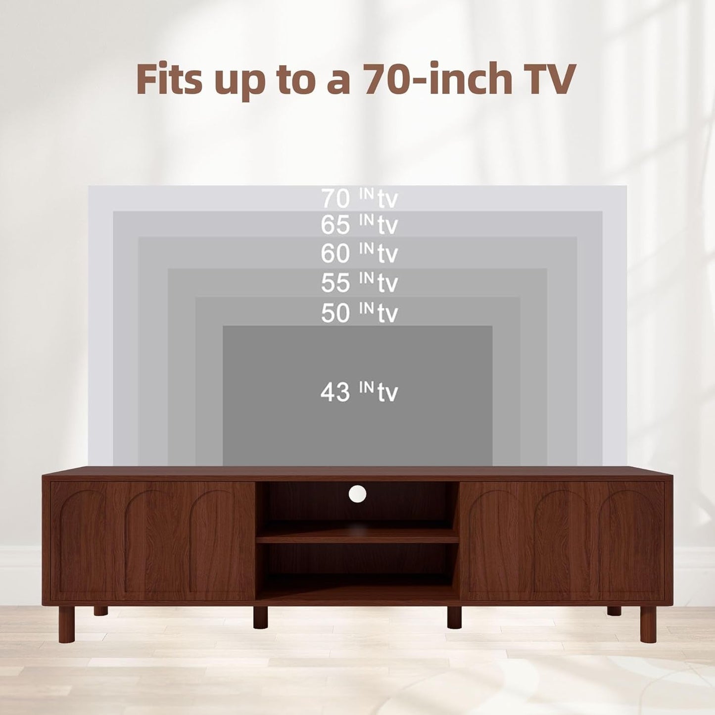 TV Stand for Tvs up to 70'', Entertainment Center with Large Storage