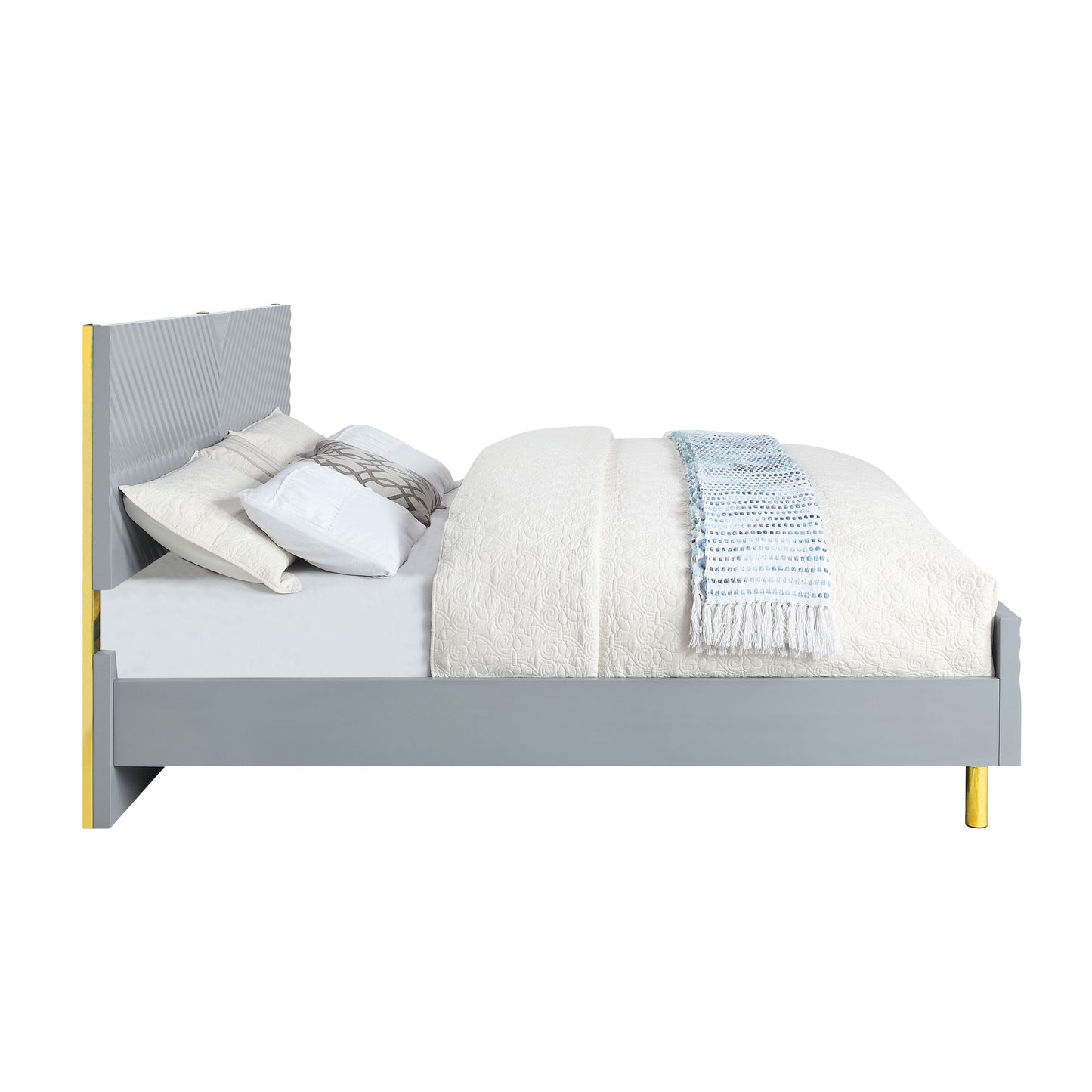 Gaines Gray High Gloss Finish EK Bed
