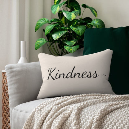 Decorative Lumbar Throw Pillow - Kindness - Beige Black