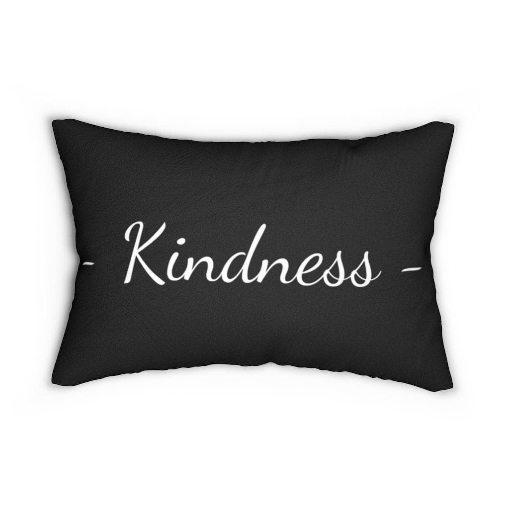 Decorative Lumbar Throw Pillow - Kindness - Beige Black