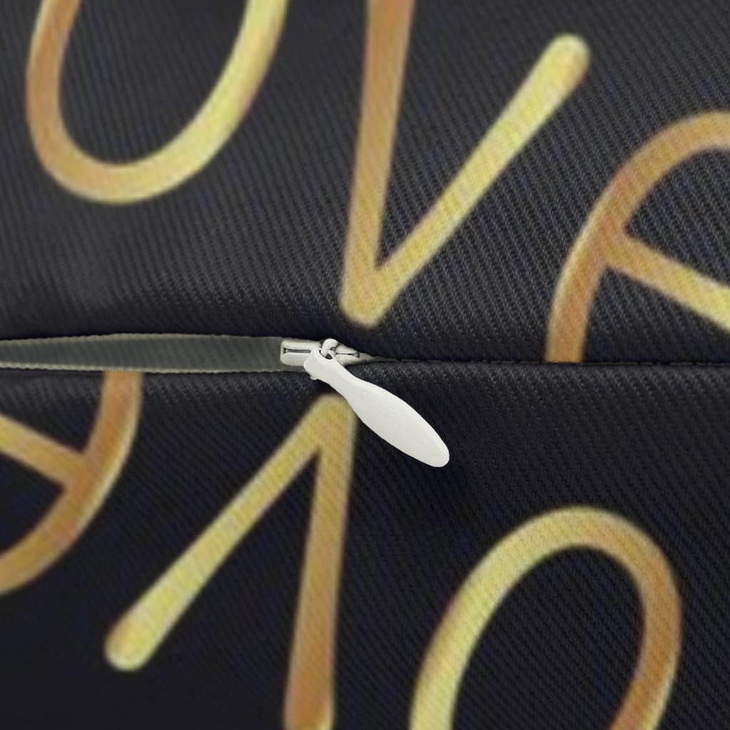 Decorative Lumbar Throw Pillow - Love Love - Black/beige