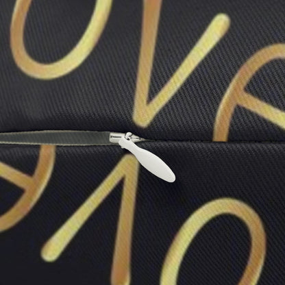 Decorative Lumbar Throw Pillow - Love Love - Black/beige