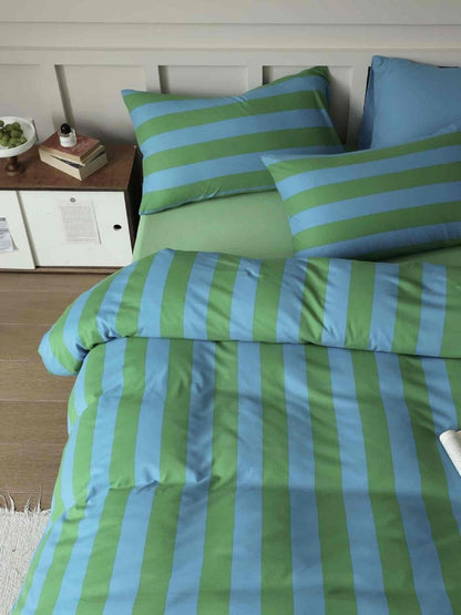 Dopamine Stripe Duvet Cover Set With Pillowcases & Fitted Sheet