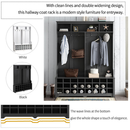 ON-TREND Modern Style Multiple Functions Hallway Coat Rack with Metal