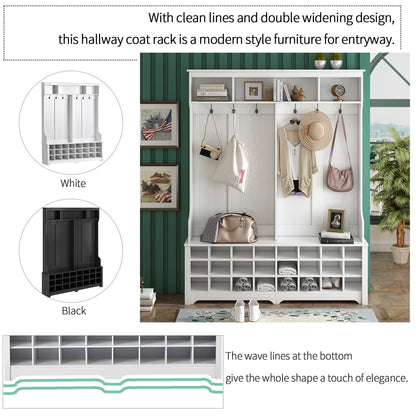 ON-TREND Modern Style Multiple Functions Hallway Coat Rack with Metal