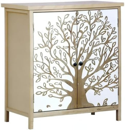ELONG HOME Accent Cabinet with Doors, Accent Cabinets for Living Room with 2 Tier Shelves