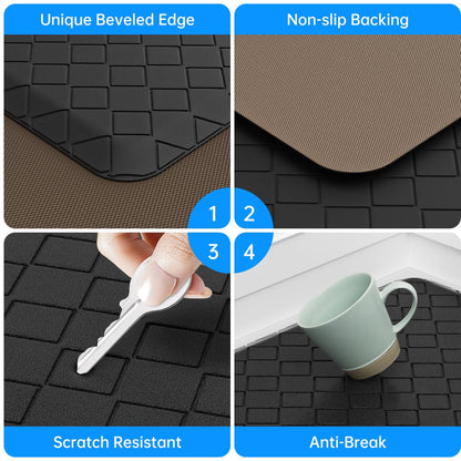 Kitchen Mat Set,2 PCS Cushioned Anti-Fatigue Kitchen Rug, Waterproof Non-Slip Kitchen Floor Mat,Ergonomic Comfort Rug Standing Mat for Kitchen,Home Floor,Office,Sink, Laundry(17.3"×29"+17.3"×47")