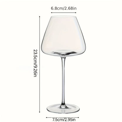 1pc Elegant Hand-Blown Lead-Free Glasses, Reusable Stemmed Anti-Slip