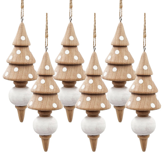 2x2x6'' Eucalyptus Icicle Ornament, Decorative Hanging Ornaments for Holiday Party Decorations, Set of 6