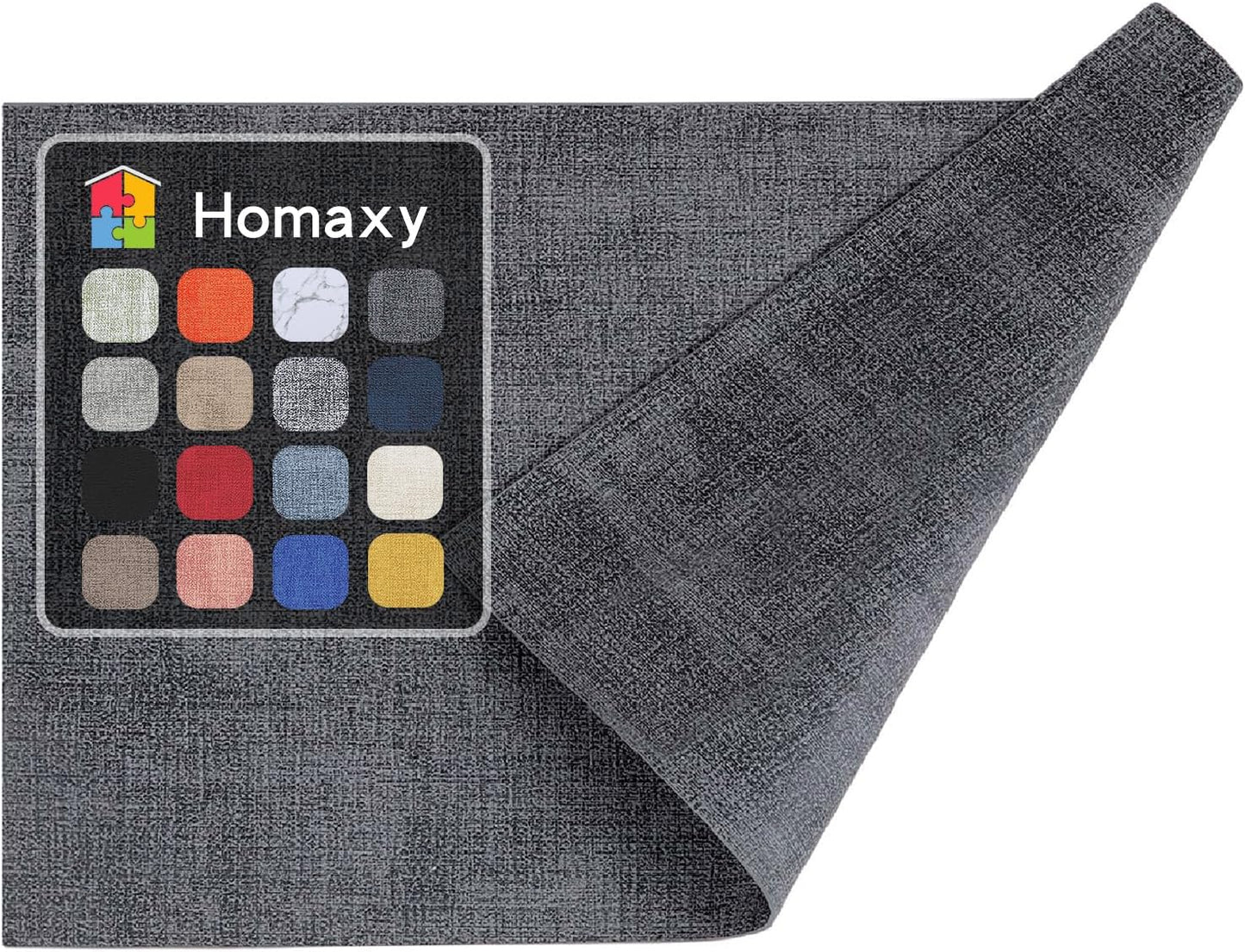 Homaxy Faux Leather Heat Resistant Placemats for Dining Table Set of 6, Waterproof Wipeable Washable PU Table Mats, Easy to Clean Anti-Slip Place Mats, 11.8" X 17", Beige