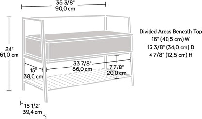 Sauder North Avenue Storage Bench, Smoked Oak Finish