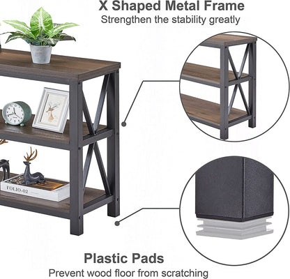 Rustic 3-Tier Console Table for Living Room