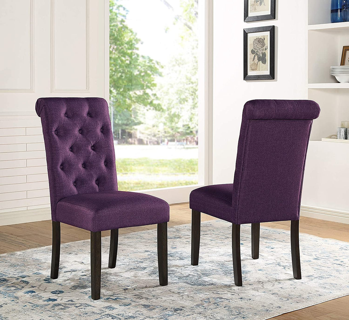 Leviton Purple Tufted Chairs