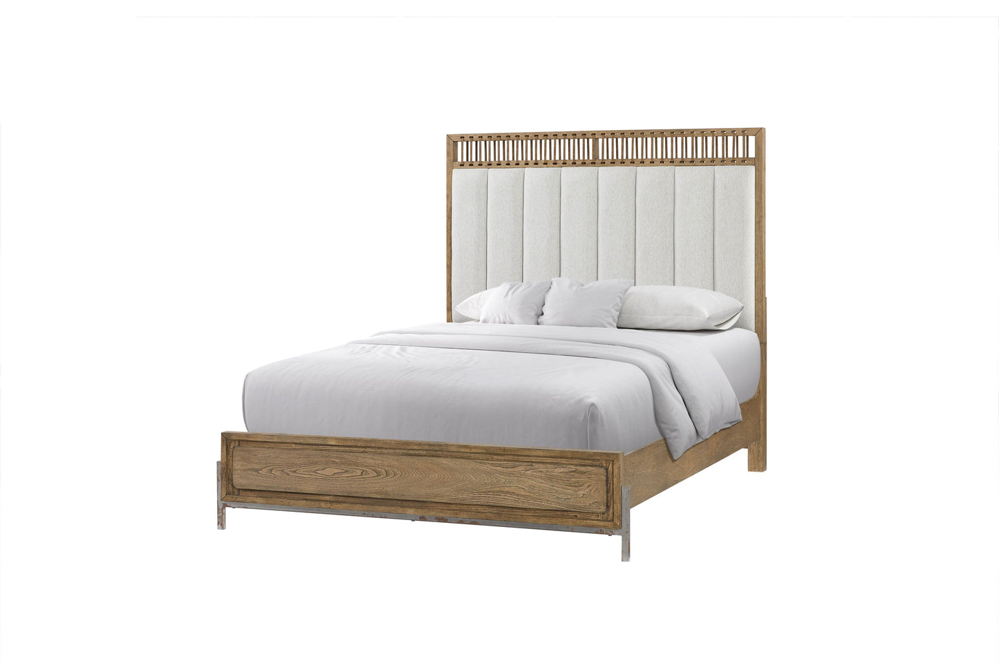King Upholstered and Strap Panel Bed